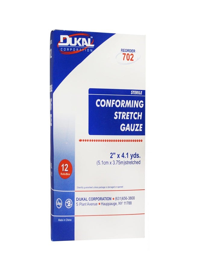 Dukal - 702 DUKAL Conforming Stretch Gauze Bandage, 2" x 4.1 yd, Sterile (Pack of 96) - Image 2